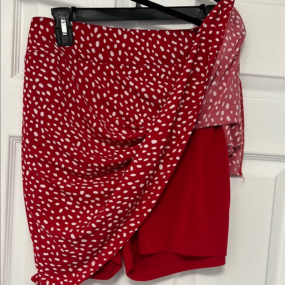 Susan Graver Red A-Line Skirt